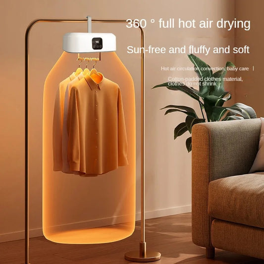 Remote-Controlled Electric Clothes Dryer: Multifunctional Warm Air Laundry Cabinet for Home Use with Timer