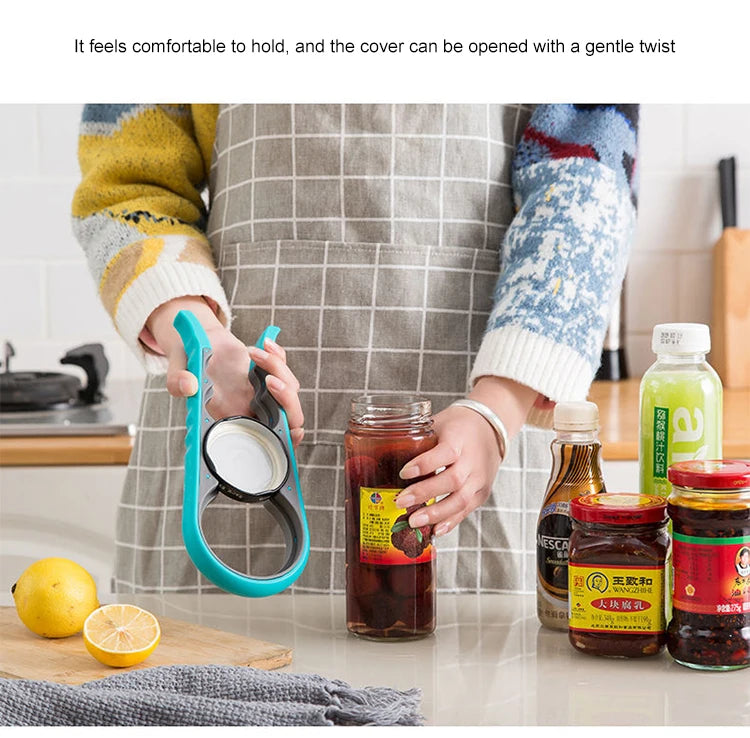 Multi-Functional 4-in-1 Bottle and Can Opener: Essential Kitchen Gadget for Easy Lid and Jar Opening