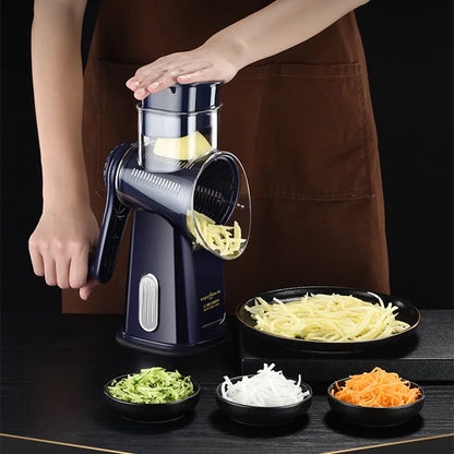 MultiSlice Rotary Kitchen Grater: Versatile Cheese Grater, Veggie Chopper, and Meat Grinder