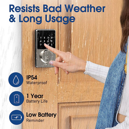 Keyless Touchscreen Smart Lock: Easy Installation, App Unlock, 50 User Codes