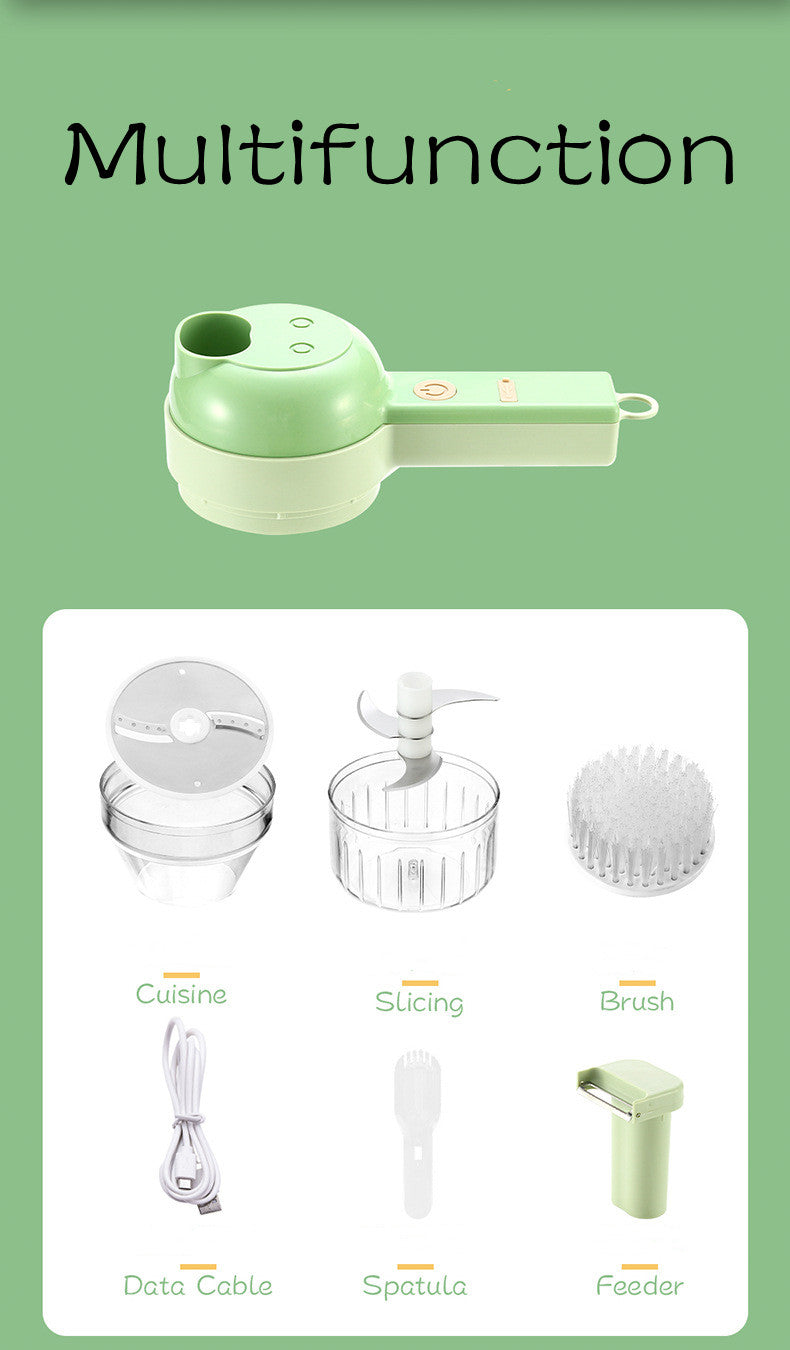 Wireless Electric Vegetable Cutter: Multifunctional Food Chopper, Slicer, and Masher for Kitchen Convenience