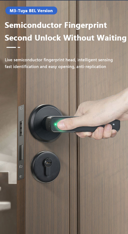 RAYKUBE M3 Smart BLE Digital Fingerprint Door Lock with Remote Unlock