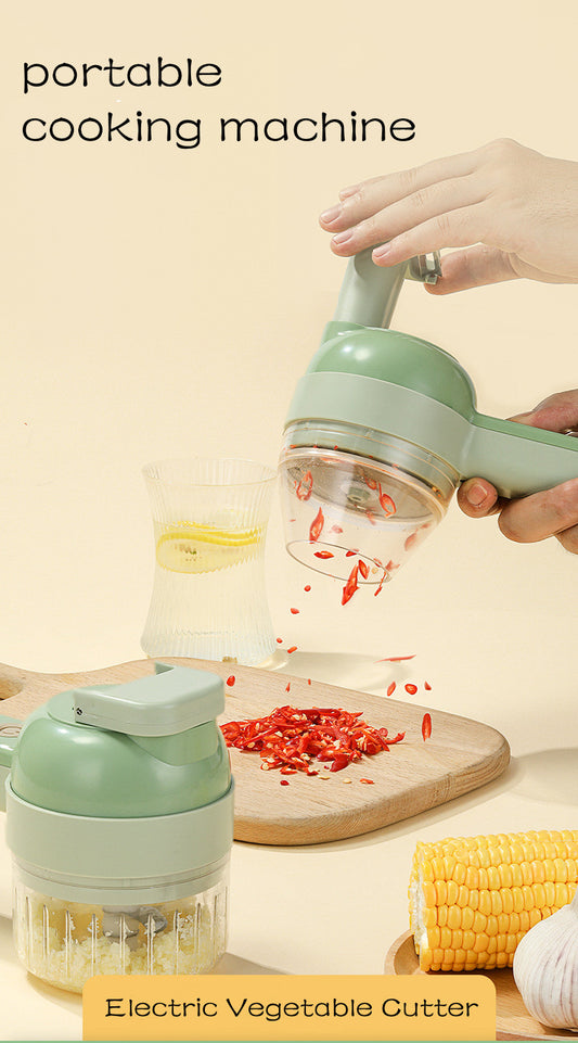 Wireless Electric Vegetable Cutter: Multifunctional Food Chopper, Slicer, and Masher for Kitchen Convenience