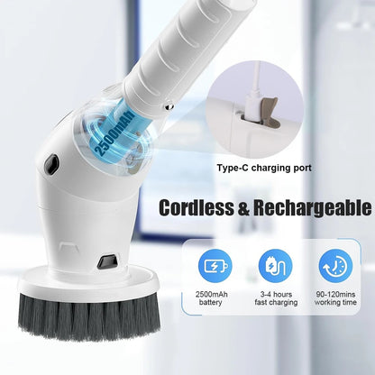 Rotatable Electric Cleaning Brush 8-in-1